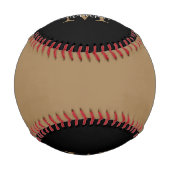 黒エレガント金ゴールドモノグラムフェミニンスクリプト名 野球ボール (正面)