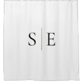 黒エレガント金ゴールドモノグラムミニマル シャワーカーテン (正面)