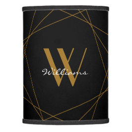 黒エレガント金ゴールドモノグラム名スクリプトジオメトリック