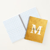 黒エレガント金ゴールドモノグラム名 ノートブック (内部)