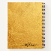 黒エレガント金ゴールドモノグラム名 ノートブック (裏面)