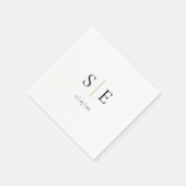 黒エレガント金ゴールドモノグラ結婚ムのナプキン スタンダードカクテルナプキン (角)