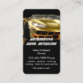 黒エレガント金ゴールドモバイル自動車洗車詳細 名刺 (正面)