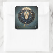 黒エレガント金ゴールドライオン星占いサンサインレオ スクエアシール (バッグ)