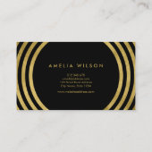 黒エレガント金ゴールドラウンドラインウェディングイベント 名刺 (裏面)