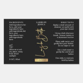 黒エレガント金ゴールドラッシュバスクリーナーザフォームボトル 長方形シール (正面)