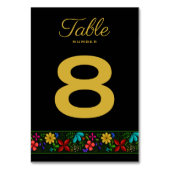 黒エレガント金ゴールドラテンアメリカフォークフローラ テーブルナンバー (裏面)