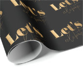 黒エレガント金ゴールドレッズ祝誕生日 ラッピングペーパー (ロールコーナー)