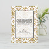 黒エレガント金ゴールドヴィンテージウェディングサンキューカード サンキューカード (スタンド正面)