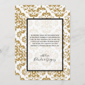 黒エレガント金ゴールドヴィンテージウェディングサンキューカード サンキューカード (正面/裏面)