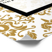 黒エレガント金ゴールドヴィンテージシーティングチャート ポスター (角)