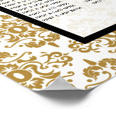 黒エレガント金ゴールドヴィンテージシーティングチャート ポスター (角)