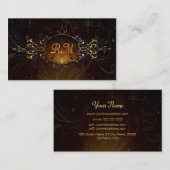 黒エレガント金ゴールドヴィンテージ金ゴールドレース枠2 名刺 (正面/裏面)