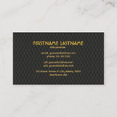 黒エレガント金ゴールドヴィンテージ金ゴールドレース枠 名刺 (裏面)