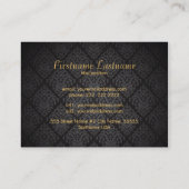 黒エレガント金ゴールドヴィンテージ金ゴールドレース枠 名刺 (裏面)