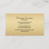 黒エレガント金ゴールドヴィンテージ金ゴールドレース枠 名刺 (裏面)