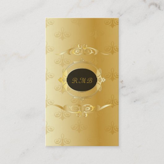 黒エレガント金ゴールドヴィンテージ金ゴールドレース枠 名刺 (正面)