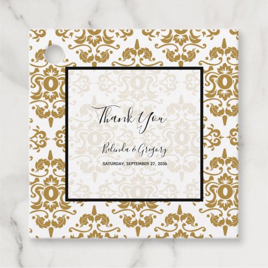 黒エレガント金ゴールドヴィンテージ フェイバータグ (正面)