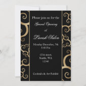 黒エレガント金ゴールド企業のパーティの招待状 招待状 (正面)