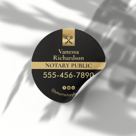 黒エレガント金ゴールド公証人スケルトン鍵マーケティング ラウンドシール