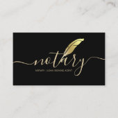 黒エレガント金ゴールド公証人ローン署名業者 名刺 (正面)