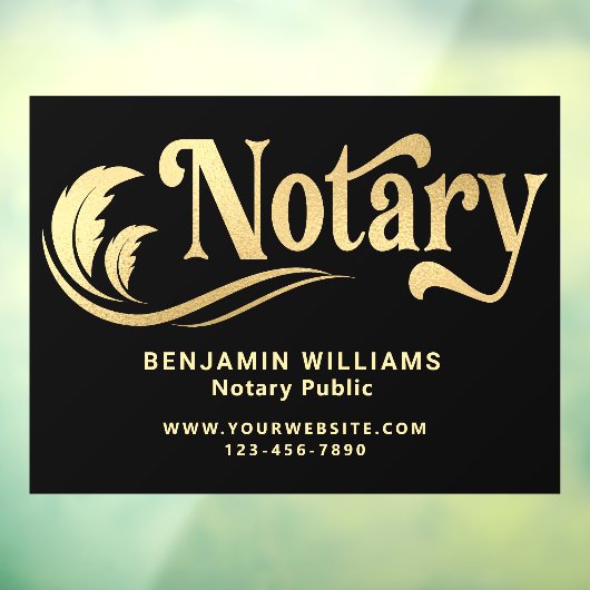 黒エレガント金ゴールド公証人 ウィンドウサイン (シート3)