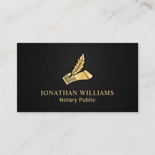黒エレガント金ゴールド公証人 名刺 (正面)