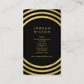 黒エレガント金ゴールド円幾何学的ソーシャルメディア 名刺 (裏面)