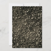 黒エレガント金ゴールド写真の日付を保存結婚する 招待状 (裏面)