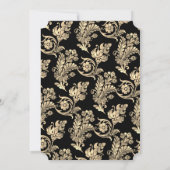 黒エレガント金ゴールド写真記念 招待状 (裏面)