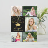 黒エレガント金ゴールド写真部卒業生 招待状 (スタンド正面)