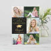 黒エレガント金ゴールド写真部卒業生 招待状 (スタンド正面)