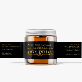 黒エレガント金ゴールド化粧用JARラッパーラベル ペットボトルラベル