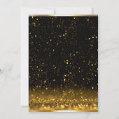 黒エレガント金ゴールド医学卒業ディナーメニュー 招待状 (裏面)