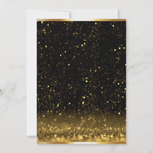 黒エレガント金ゴールド医学卒業ディナーメニュー 招待状 (裏面)