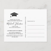 黒エレガント金ゴールド卒業パーティー 案内ポストカード (裏面)