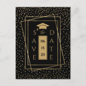 黒エレガント金ゴールド卒業パーティー 案内ポストカード (正面)