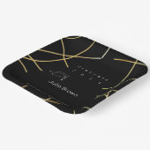 黒エレガント金ゴールド卒業紙プレート ペーパープレート (傾斜あり)