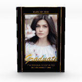 黒エレガント金ゴールド卒業記念 フォトブロック (正面)