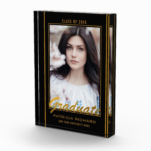 黒エレガント金ゴールド卒業記念 フォトブロック (右)