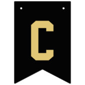 黒エレガント金ゴールド卒業 バンティングフラッグ (第1の旗)