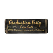 黒エレガント金ゴールド卒業 ラベル (正面)