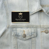 黒エレガント金ゴールド名タグ 名札 (インサイチュ)