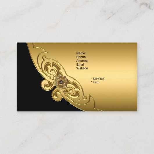 黒エレガント金ゴールド名刺 名刺 (裏面)