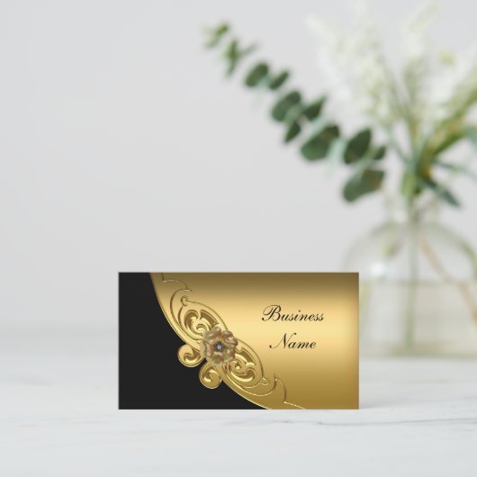 黒エレガント金ゴールド名刺 名刺 (スタンド正面)