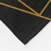 黒エレガント金ゴールド図幾何学名スクリプト フリースブランケット (角)