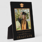 黒エレガント金ゴールド大学院写真卒業 フォトプラーク (側面)