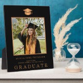 黒エレガント金ゴールド大学院写真卒業 フォトプラーク (側面)