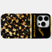 黒エレガント金ゴールド大理石デザイン Case-Mate iPhoneケース (裏面 (横))
