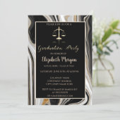 黒エレガント金ゴールド大理石法科卒業 招待状 (スタンド正面)